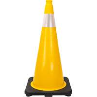 Premium Traffic Cone, 28", Yellow, 4" Reflective Collar(s) O-Max