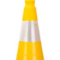 Premium Traffic Cone, 28", Yellow, 4" Reflective Collar(s) O-Max