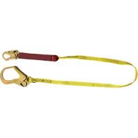 External Energy Absorber Lanyard with 2-1/4" Hook, 6', Snap Hook Center, Snap Hook Leg Ends, Polyester O-Max