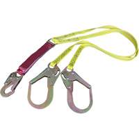 External Energy Absorber Lanyard with 2-1/4" Hooks, 6', Snap Hook Center, Snap Hook Leg Ends, Polyester O-Max