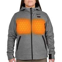 M12 Heated Hoodie with Battery, Women's, Medium, Grey, Poly-Cotton O-Max