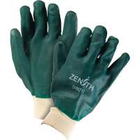 Gants verts &agrave; double enduit, 10" lo, PVC, Doublure en Jersey de coton, 70 mils O-Max