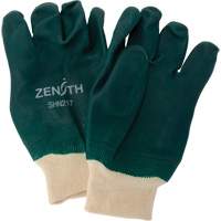Gants verts &agrave; double enduit, 10" lo, PVC, Doublure en Jersey de coton, 70 mils O-Max