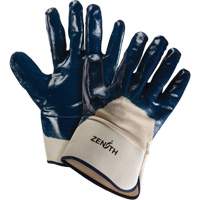 Gants &agrave; poignet de s&eacute;curit&eacute; de poids lourd, 11/2T-Grand, R&ecirc;vetement Nitrile, Enveloppe en Coton O-Max