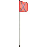 Heavy-Duty Safety Whip, Threaded Mount, 5' High, Orange with Reflective X O-Max