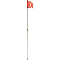 Heavy-Duty Safety Whip, Threaded Mount, 8' High, Orange with Reflective X O-Max