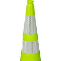 Premium Traffic Cone, 36", Lime Green, 4" & 6" Reflective Collar(s) O-Max