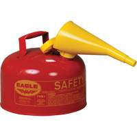 Safety Can for Flammables with Funnel, Type I, Galvanized Steel, 2.5 US gal., Red, FM Approved/UL/ULC Listed O-Max