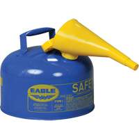 Safety Can for Kerosene with Funnel, Type I, Galvanized Steel, 2.5 US gal., Blue, FM Approved/UL/ULC Listed O-Max