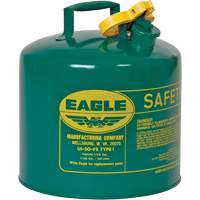 Safety Can for Combustibles, Type I, Galvanized Steel, 5 US gal., Green, FM Approved/UL/ULC Listed O-Max