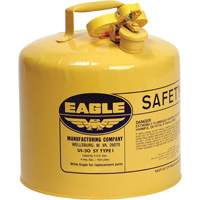 Safety Can for Diesel, Type I, Galvanized Steel, 5 US gal., Yellow, FM Approved/UL/ULC Listed O-Max