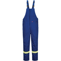 Bizflame&reg; 88/12 Insulated Bib Pants, Cotton/Nylon, Small, Blue O-Max