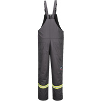 Bizflame&reg; 88/12 Insulated Bib Pants, Cotton/Nylon, Small, Grey O-Max