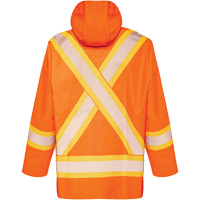 R804 Hurricane Rain Jacket, Small, High Visibility Orange O-Max