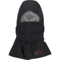 Pioneer 765A Flame-Resistant Quilted Hard Hat Liner with Long Neck & Detachable Mouthpiece, Black/Grey, Cotton/FR-Tech&reg;/Modacrylic/Nylon O-Max