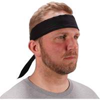 Chill-Its 6702 Cooling Headband with Embedded Polymers & Tie Closure, Black O-Max