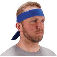 Chill-Its 6702 Cooling Headband with Embedded Polymers & Tie Closure, Blue O-Max