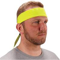 Chill-Its 6702 Cooling Headband with Embedded Polymers & Tie Closure, High Visibilty Lime-Yellow O-Max