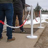 Chaîne de barri&egrave;re en plastique &agrave; deux couleurs, Vert/Blanc O-Max