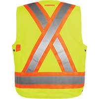 Veste haute visibilit&eacute; pour arpenteur, Orange haute visibilit&eacute;, Petit, Polyester O-Max