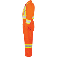 Salopette en canevas doubl&eacute;e haute visibilit&eacute;, Petit, Orange haute visibilit&eacute; O-Max