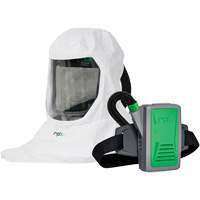 Respirateur T-Link avec casquette, tube de respiration, montage &agrave; la ceinture & APR motoris&eacute; PX5, Cagoule ample & visi&egrave;re, Pile Lithium-ion O-Max