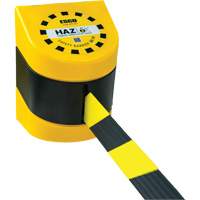 Syst&egrave;me de barri&egrave;re de s&eacute;curit&eacute; HAZLOK, Plastique, Fixation magn&eacute;tique, 30', Ruban Noir et jaune O-Max
