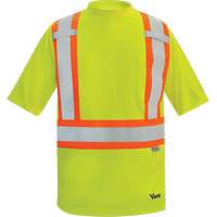 Viking&reg; Safety Bamboo Lined T-shirt, Polyester, Small, High Visibility Lime-Yellow O-Max