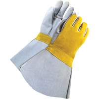 Soudeur doubl&eacute; avec poignet de 5", Cuir de vache refendu, Taille Taille unique O-Max