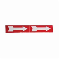 Arrow Pipe Markers, Self-Adhesive, 2-1/4" H x 7" W, White on Red O-Max