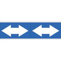 Dual Direction Arrow Pipe Markers, Self-Adhesive, 2-1/4" H x 7" W, White on Blue SI727 | O-Max