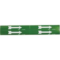 Arrow Pipe Markers, Self-Adhesive, 1-1/8" H x 7" W, White on Green O-Max