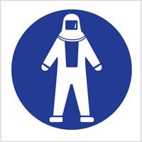 Right to Know Pictogram Labels - Full Protection Suit, Vinyl, Sheet, 1-1/4" L x 1-1/2" W O-Max