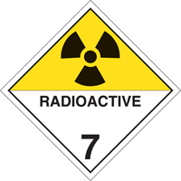 Radioactive Materials TDG Placard, Adhesive Vinyl O-Max