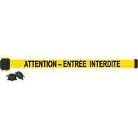 Barri&egrave;re &agrave; fixation murale, Plastique, Fixation magn&eacute;tique, 7', Ruban Noir et jaune O-Max
