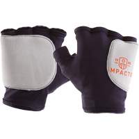 Palm/Side Fingerless Protection Gloves - Right, X-Small, Suede Palm, Slip-On Cuff O-Max
