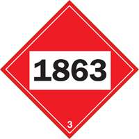 Plaque-&eacute;tiquette TMD 1863 pour liquide inflammable carburant aviation, Plastique O-Max