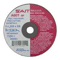 Cut-Off Wheel (A36T), 3" x 0.035", 3/8" Arbor, Type 1, Aluminum Oxide, 25000 RPM O-Max