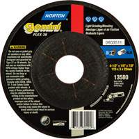 Gemini&reg; Flexible Mini Disc Depressed Centre Wheel, 4-1/2" x 1/8", 7/8" Arbor, Aluminum Oxide, Type 27 O-Max