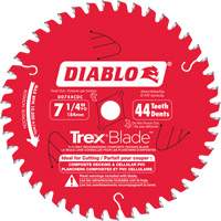 Trex&reg; Blade Cutting Saw Blade, 7-1/4", 44 Teeth, Plastic/Composite Decking Use O-Max