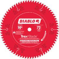 Trex&reg; Blade Cutting Saw Blade, 10", 72 Teeth, Plastic/Composite Decking Use O-Max