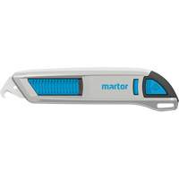 SECUNORM 500 Retractable Knife with Rounded Hook Blade No. 5634, 19 mm, Heavy-Duty, Aluminum Handle O-Max