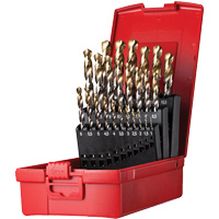 Jeu de forets s&eacute;rie courte combin&eacute;s robustes, 25 morceaux, Acier rapide O-Max