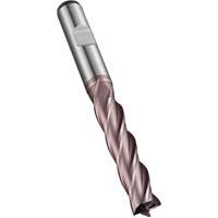 Fraise &agrave; embout droit, 5 mm dia., 68 mm lo, 4 cannelures, 6 mm tige, Acier rapide au cobalt O-Max