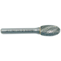 Oval Burr, 1/4" Dia., 1/4" Shank, 3/8" Depth of Cut O-Max