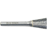 Inverted Cone Shape Burr, 3/8" Dia., 1/4" Shank, 3/8" Depth of Cut O-Max