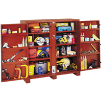 Jobsite Shelf Cabinet, Steel, 47.5 Cubic Feet, Red O-Max