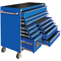 Armoire roulante pour outils série RX, 12 tiroirs, 55" la x 25" p x 46" h, Bleu TEQ501 | O-Max