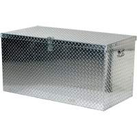 Aluminum Treadplate Portable Tool Box, 25-1/16" D x 49-1/4" W x 24" H, Silver O-Max
