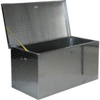 Aluminum Treadplate Portable Tool Box, 25-1/16" D x 49-1/4" W x 24" H, Silver O-Max